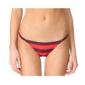 Solid and striped bikini bottom